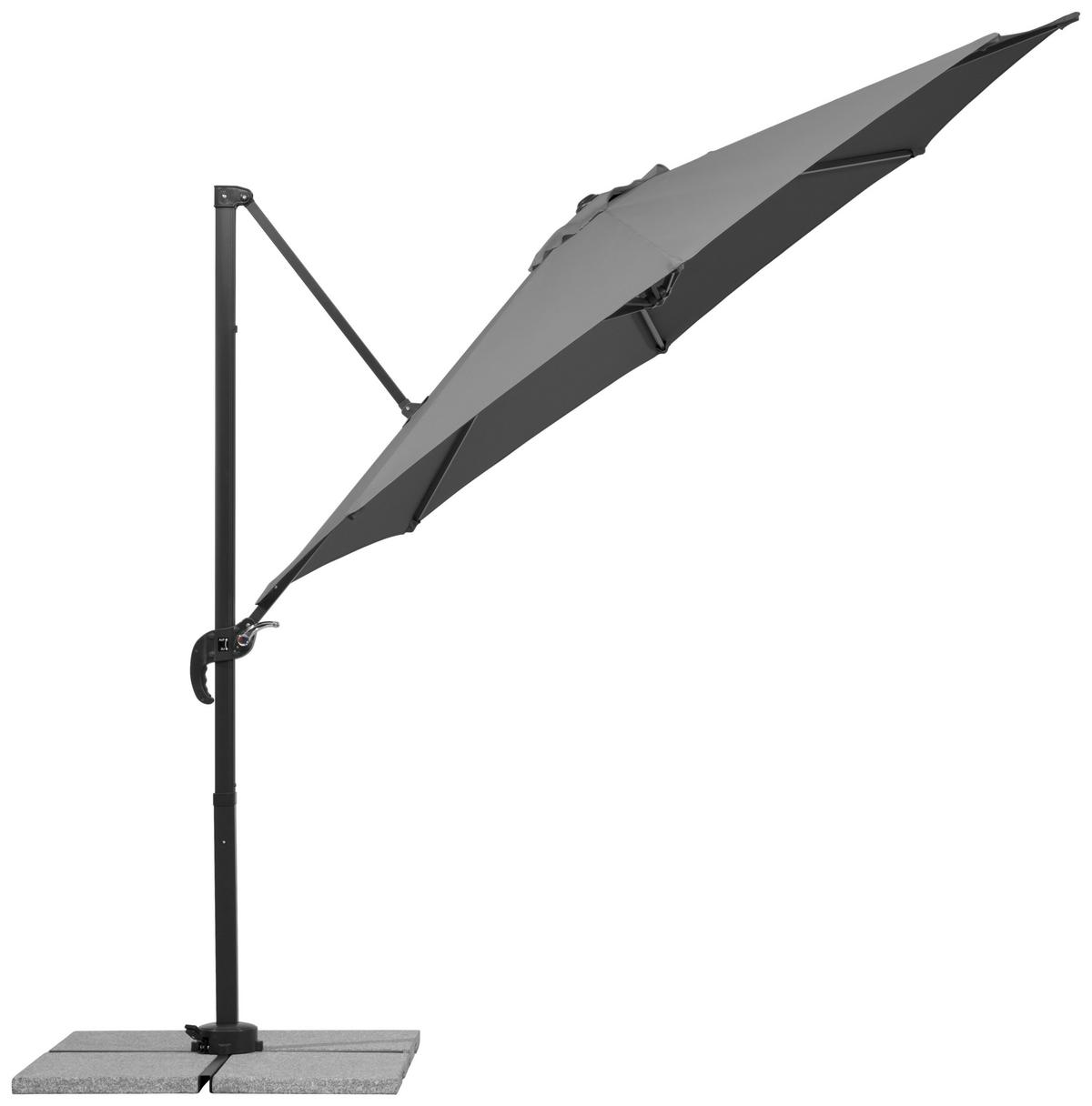 Ampelschirm Rhodos Junior BxHxT: 352x244x300 cm Anthrazit - Anthrazit, Basics, Textil/Metall (352/244/300cm) - Schneider