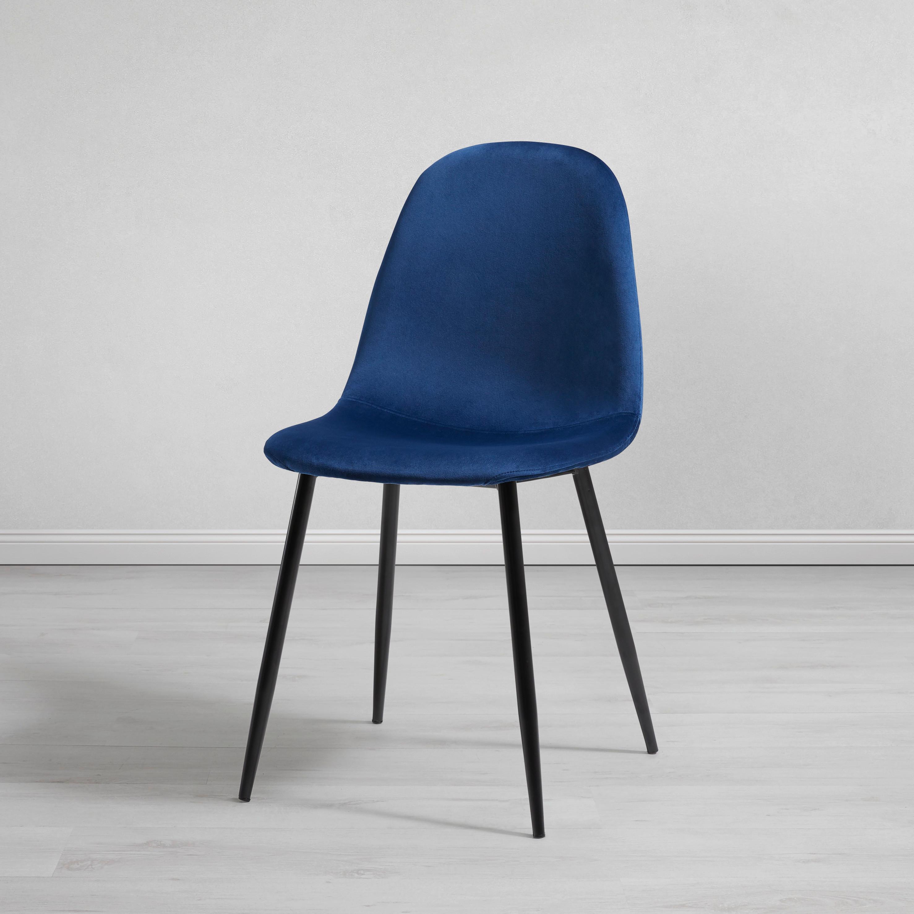 Židle Lio - modrá/černá, Moderní, kov/dřevo (43/86/55cm) - Modern Living