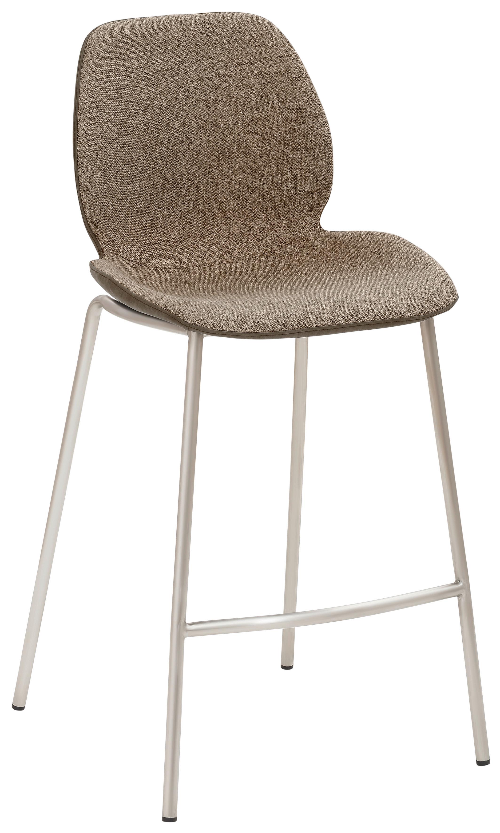 Tresenstuhl My Solo - Sandfarben/Edelstahlfarben, KONVENTIONELL, Textil/Metall (49/97/53cm) - Livetastic