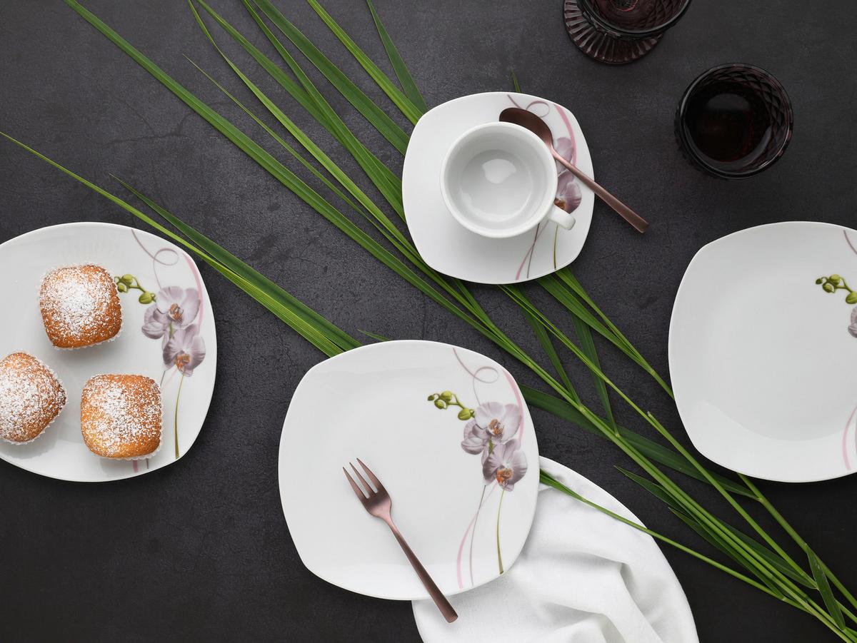 Kaffeeservice Square Orchidee 18--Teilig., Multicolor - Multicolor, Trend, Keramik - Creatable
