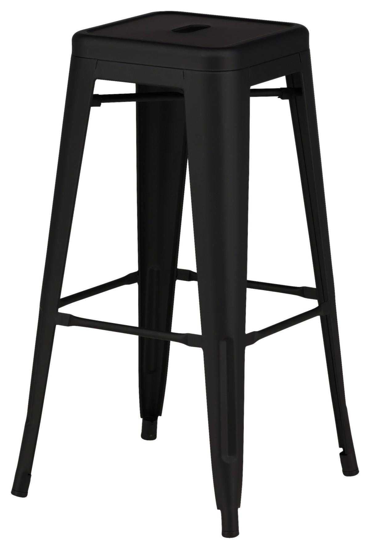 Barhocker-Set Tempe - Schwarz, Design, Metall (43/76/43cm) - Livetastic