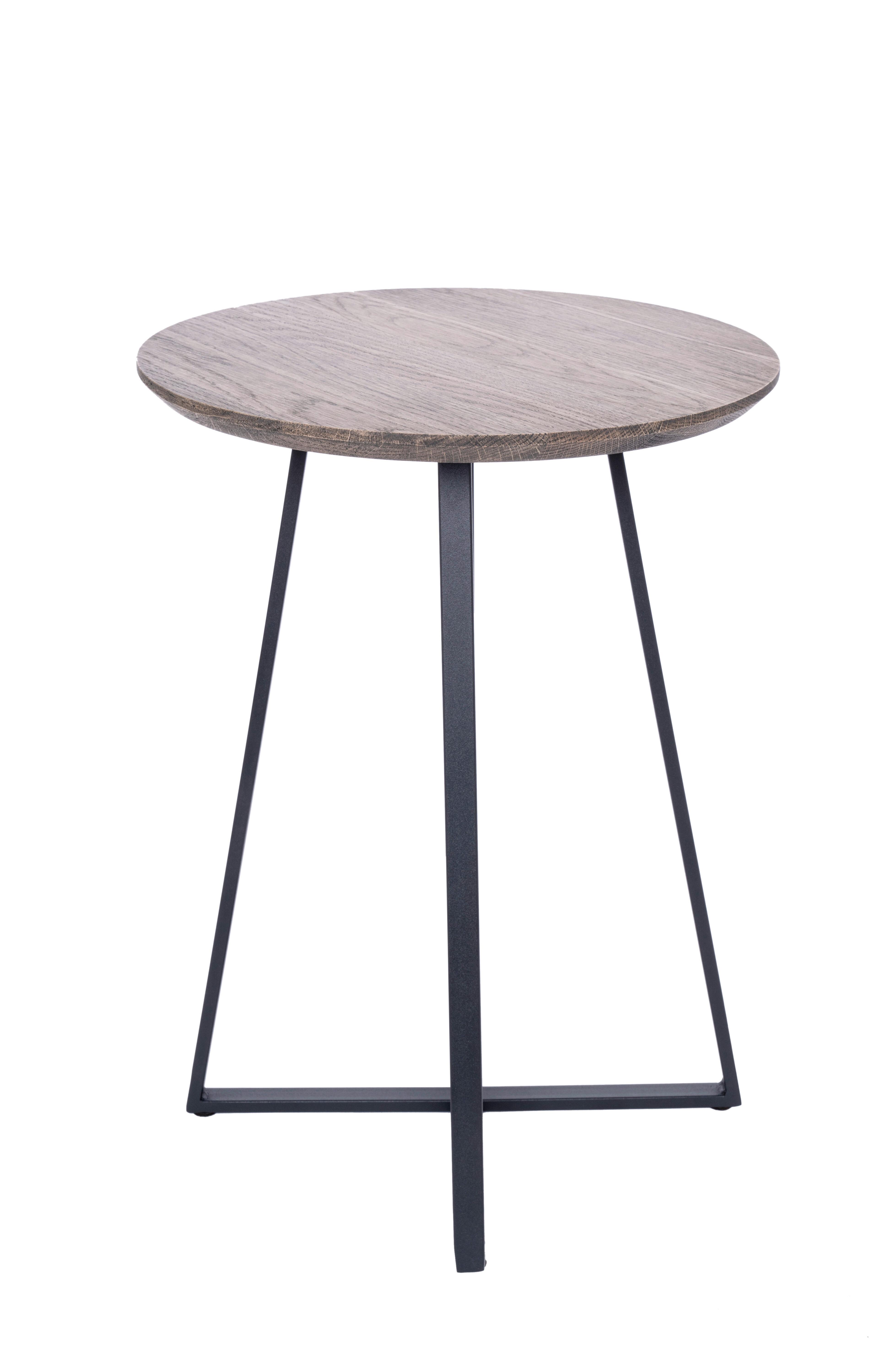 Beistelltisch Justus Schwarz/Eiche dunkel H: 55cm - Eiche dunkel/Schwarz, Natur, Holz/Metall (40/55cm)