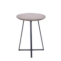 Beistelltisch Justus Schwarz/Eiche dunkel H: 55cm - Eiche dunkel/Schwarz, Natur, Holz/Metall (40/55cm)
