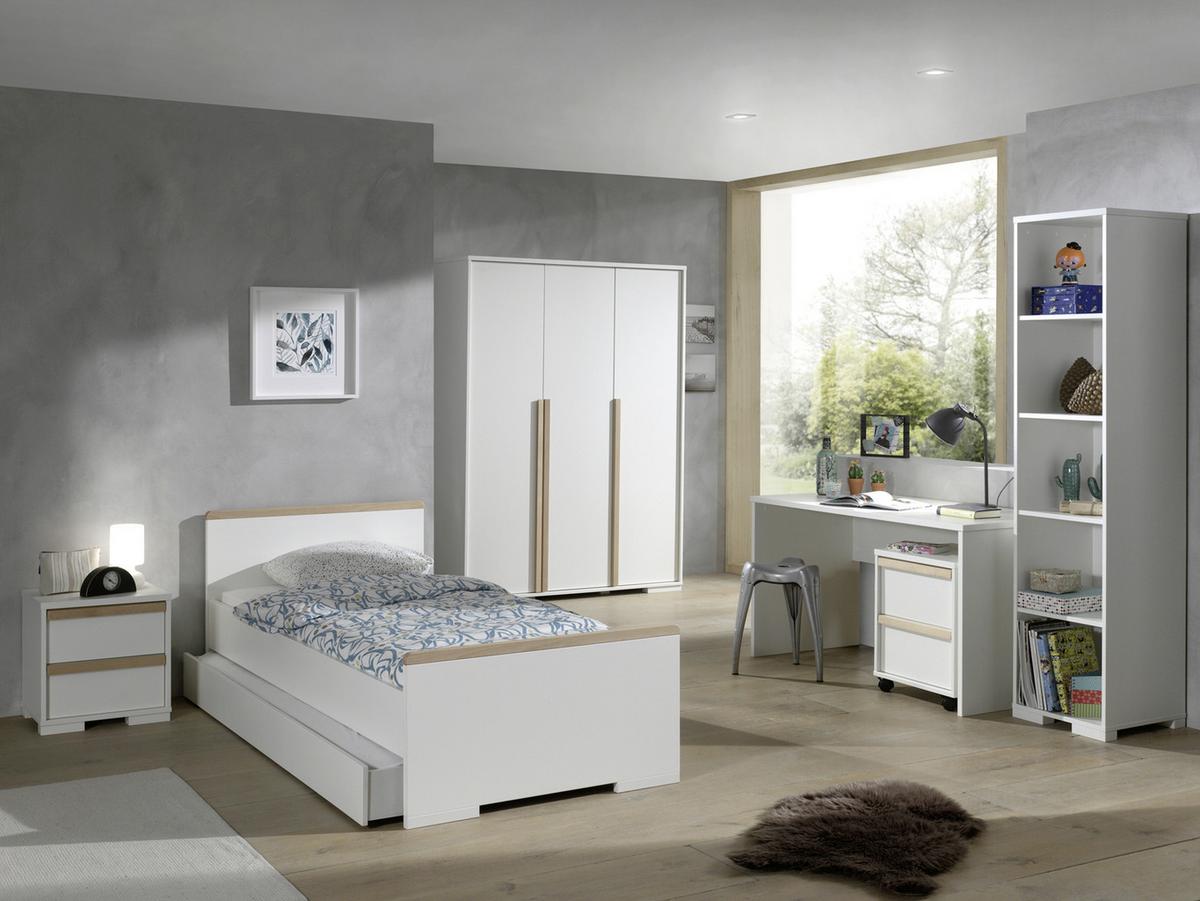 Drehtürenschrank London B: 145,6 Cm Weiß - Weiß, MODERN, Holzwerkstoff (145,6/195,2/56cm) - MID.YOU