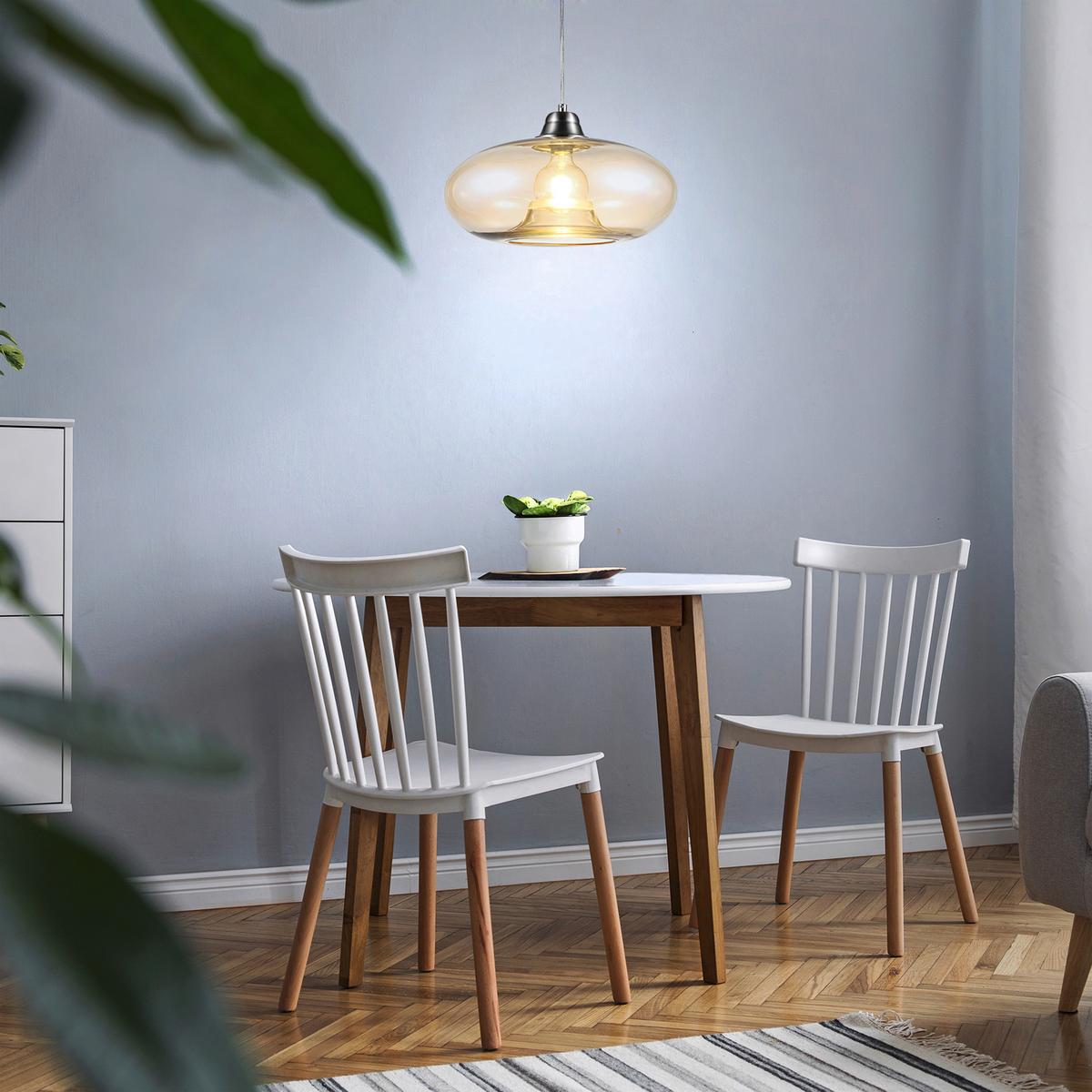 Hängeleuchte 30040123  Lille - Orange/Nickelfarben, KONVENTIONELL, Glas/Metall (40/150cm) - Globo