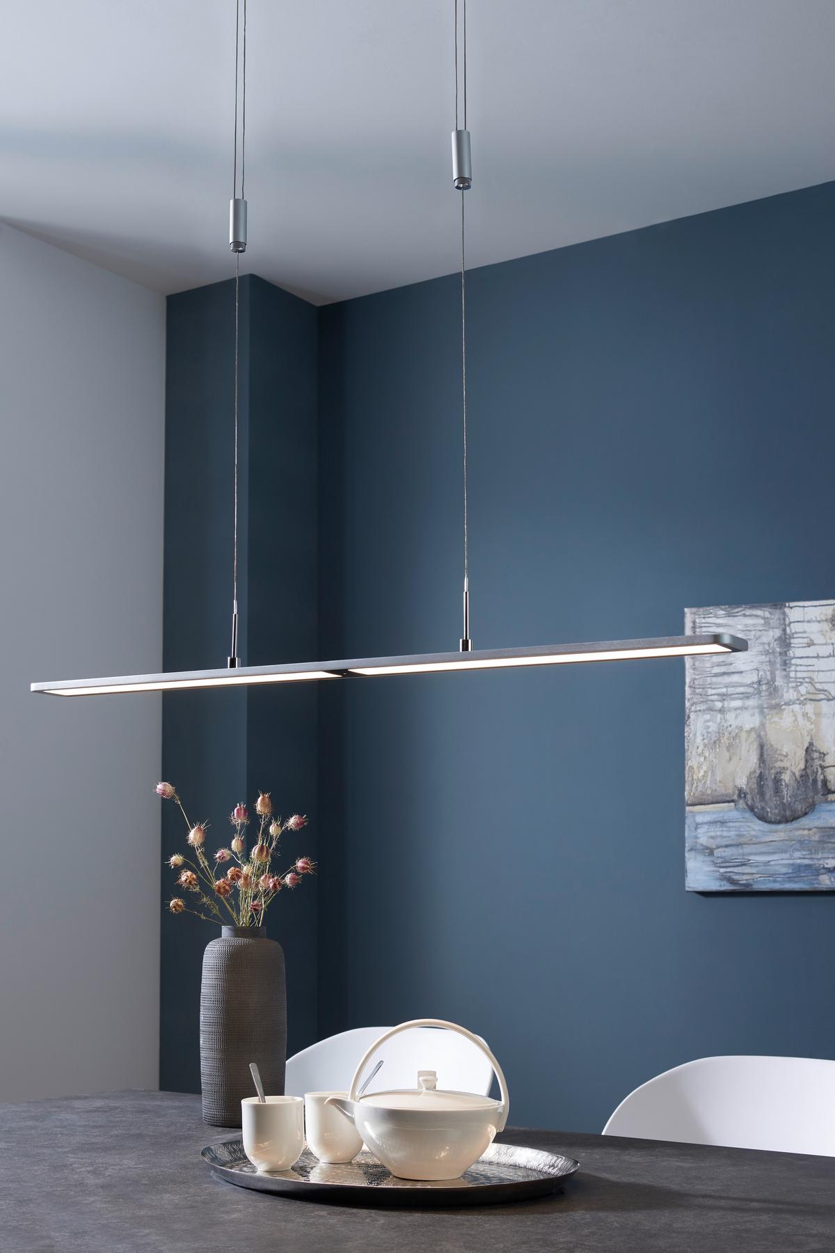LED-Hängeleuchte Nika Alufarben B: 7 cm - Alufarben, Trend, Metall (100/7/160cm) - Paul Neuhaus