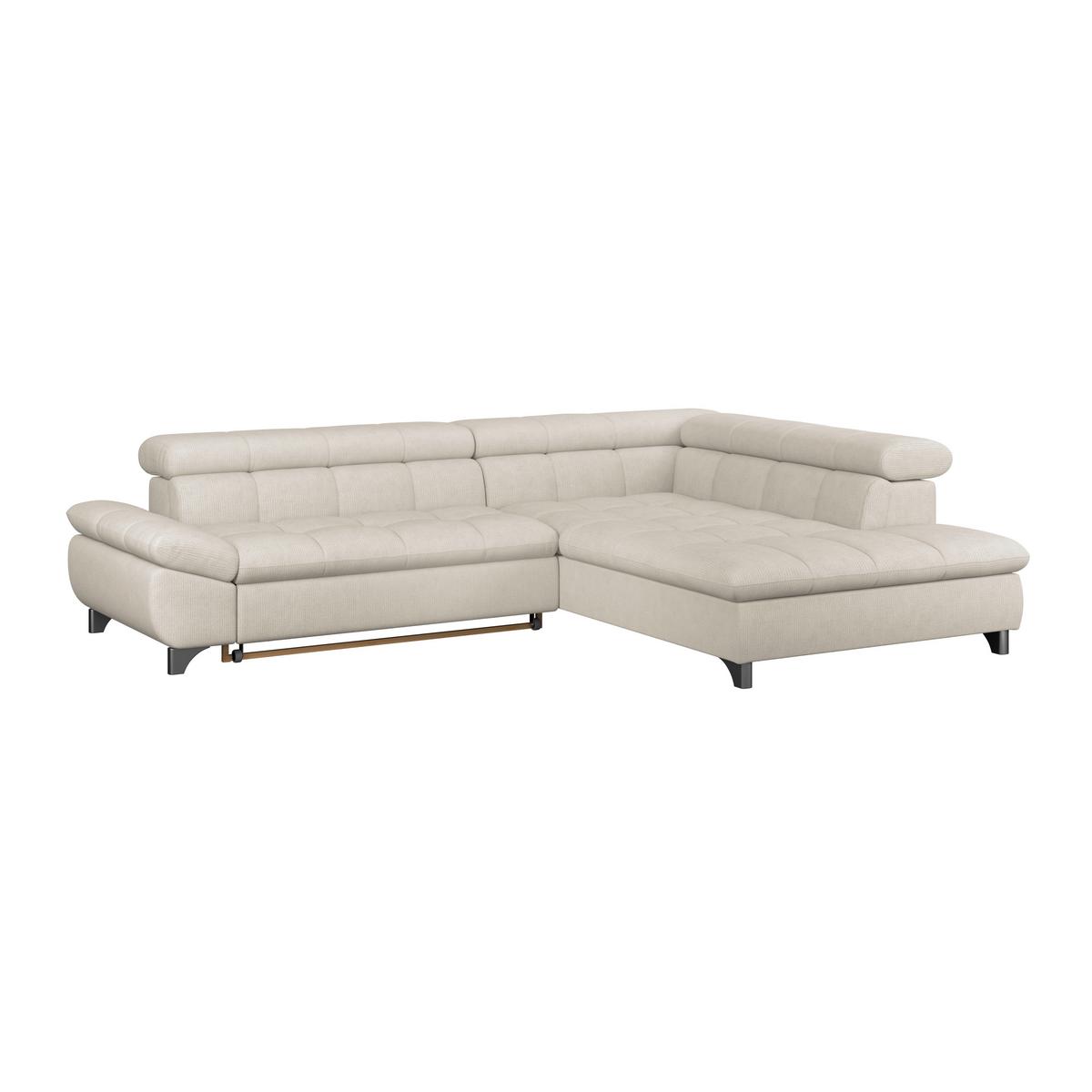 Ecksofa Mit Schlaffunktion Gemini Beige 312x234 Cm - Chromfarben/Beige, KONVENTIONELL, Textil (312/234cm)