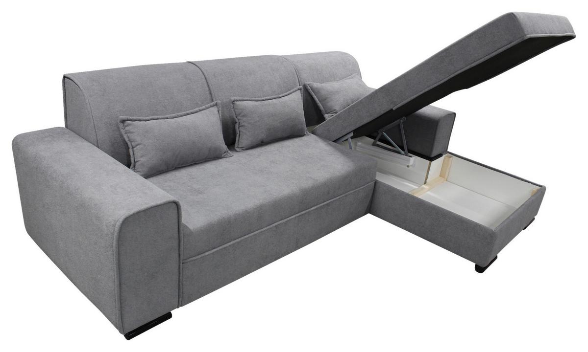 Ecksofa Classic Grau 270x175 Cm - Schwarz/Grau, Design, Textil (270/175cm) - MID.YOU
