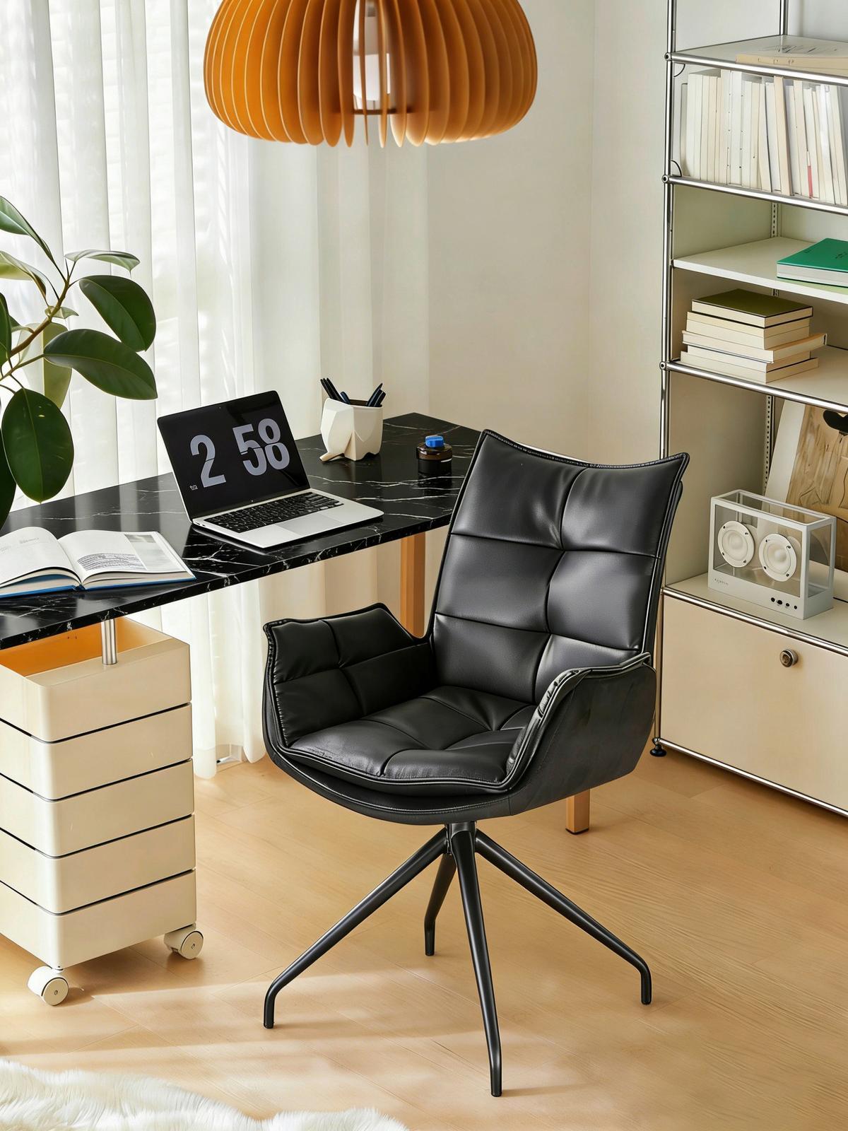 Armlehnstuhl Malin Giga Webstoff schwarz, B: 59cm - Schwarz, MODERN, Textil/Metall (61/92/66cm)