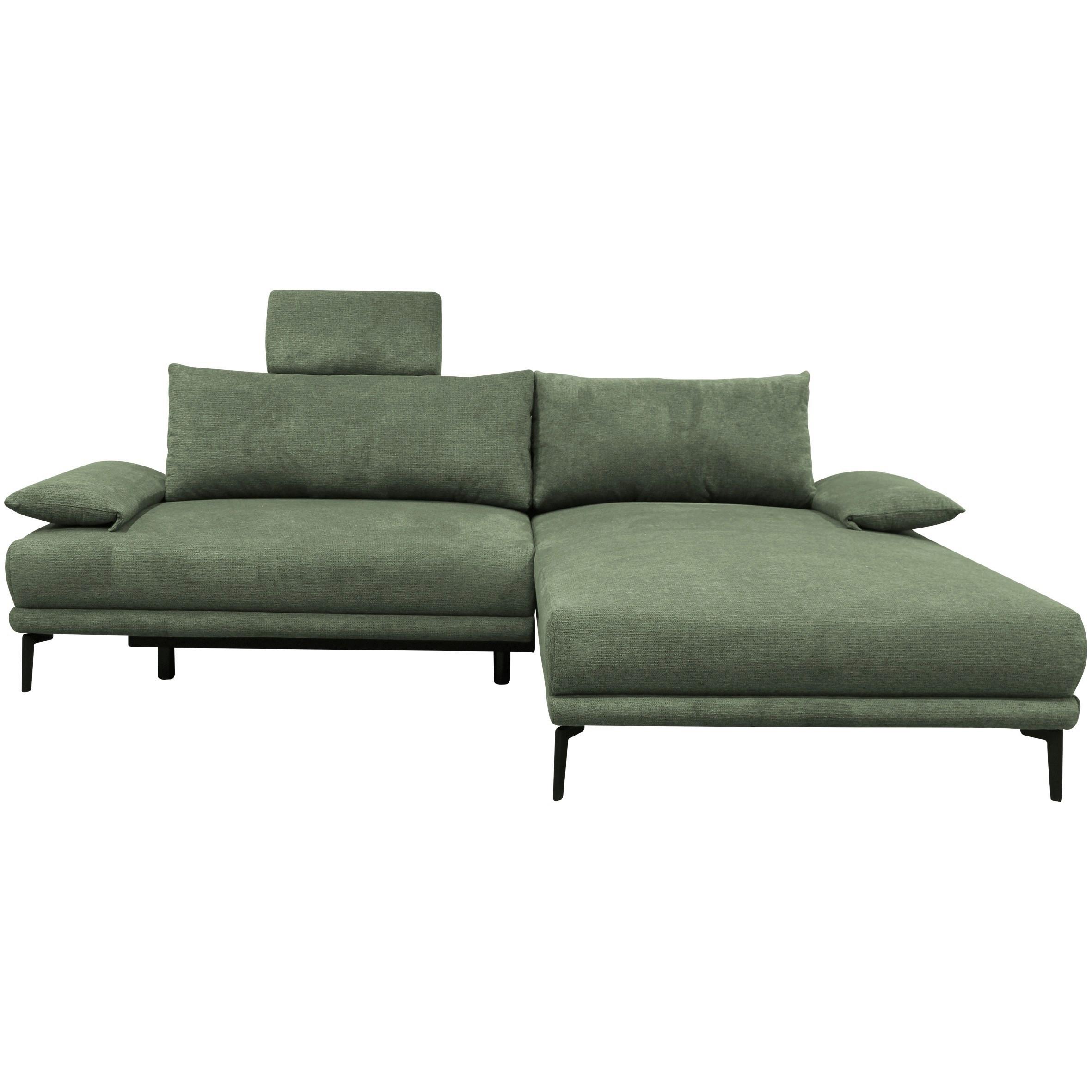 Ecksofa Mit Schlaffunkition & Bettkasten Lagacy Grün - Schwarz/Grün, Design, Textil (260/192cm) - MID.YOU