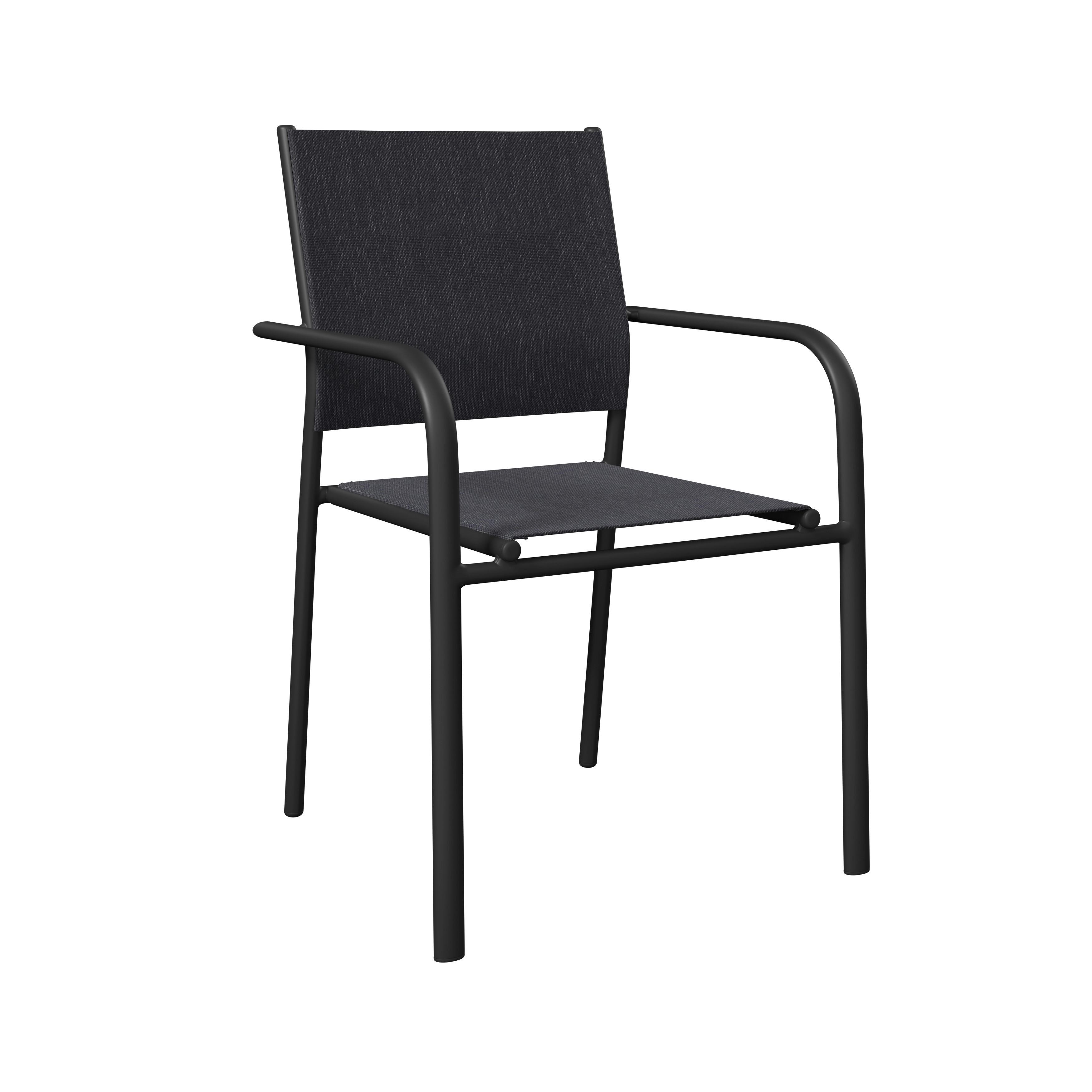 Gartensessel Lina - Dunkelgrau, Trend, Textil/Metall (56/86/54cm) - Beldano