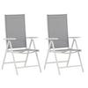 Gartensessel-set 2-tlg. Break Metall/textil - Weiß/Grau, KONVENTIONELL, Textil/Metall (55/108/62cm) - Gardenson