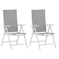 Gartensessel-set 2-tlg. Break Metall/textil - Weiß/Grau, KONVENTIONELL, Textil/Metall (55/108/62cm) - Gardenson