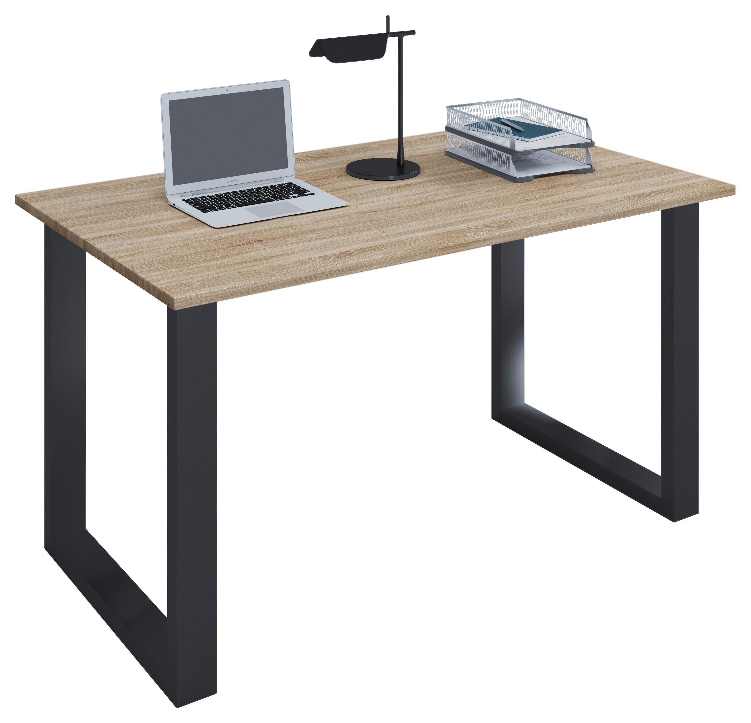 Schreibtisch Lona Sonoma Eiche B: 80 cm - Schwarz/Sonoma Eiche, MODERN, Holzwerkstoff/Metall (140/80/76cm) - MID.YOU