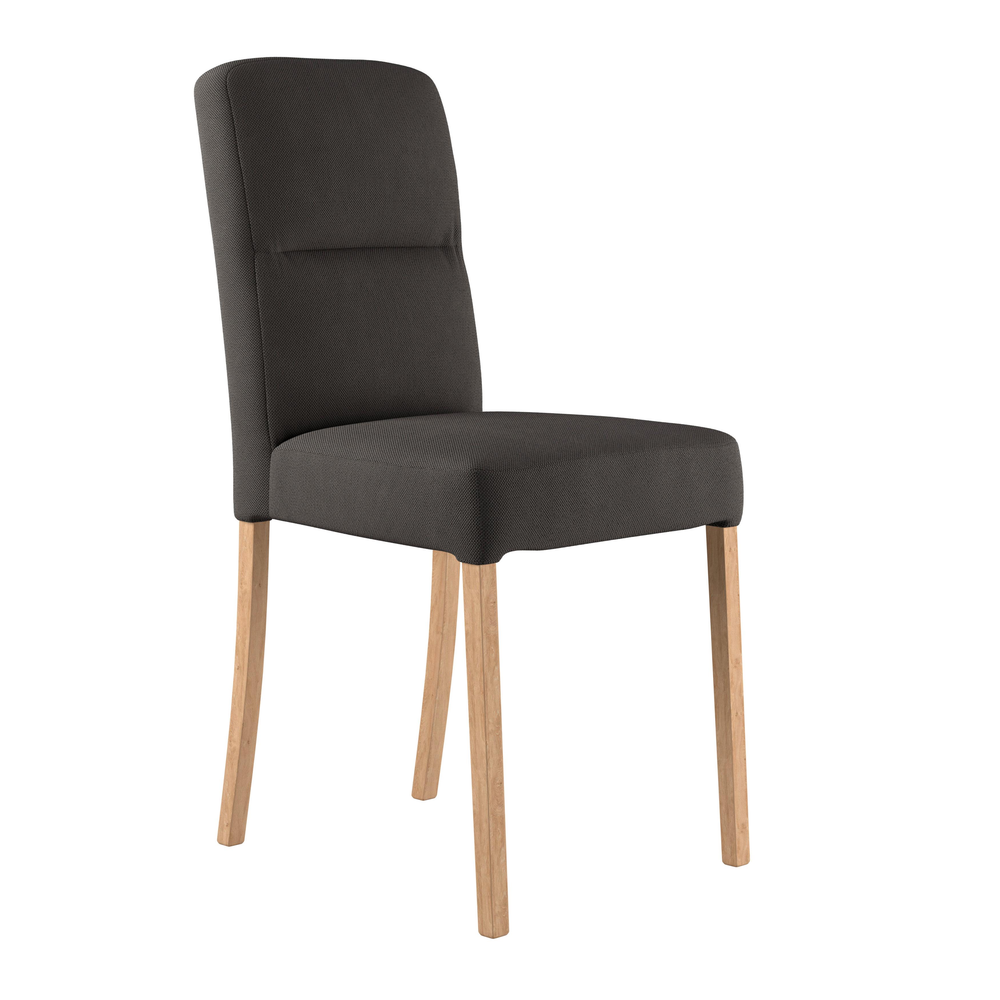 Vierfußstuhl Emma Ii Webstoff Anthrazit, B: 43 Cm - Eichefarben/Anthrazit, KONVENTIONELL, Holz/Textil (43/91/58cm)