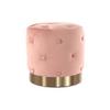 Hocker Pouf Samt Rosa/Goldfarben H: 40 cm - Rosa, Basics, Holzwerkstoff/Textil (40/40/40cm) - Kayoom