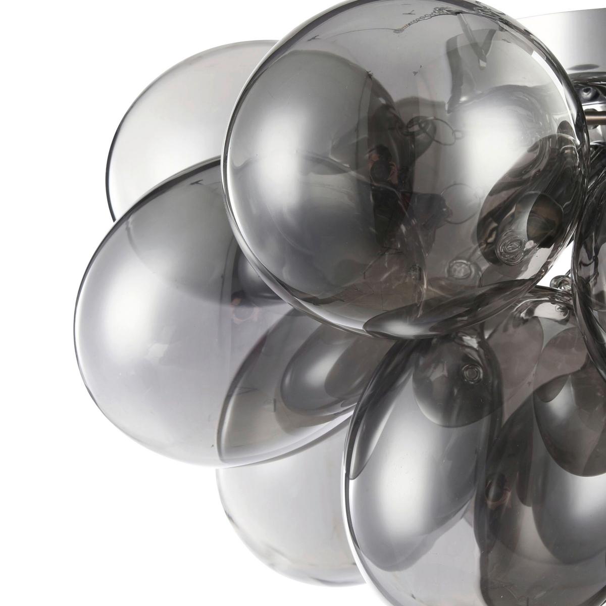 Deckenleuchte Balbo L: 50 cm mit Wanddimmer - Nickelfarben, Basics, Glas/Metall (50/29,5/50cm) - MAYTONI