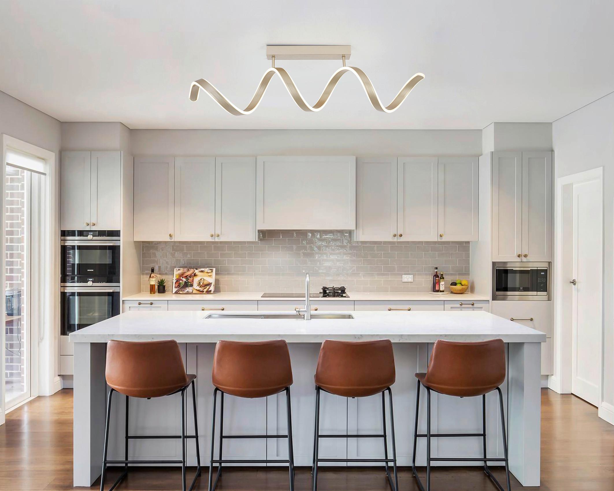 STROPNÍ LED SVÍTIDLO CHAMO - šampaňská, Moderní, kov/plast (90/18/27cm) - Mömax