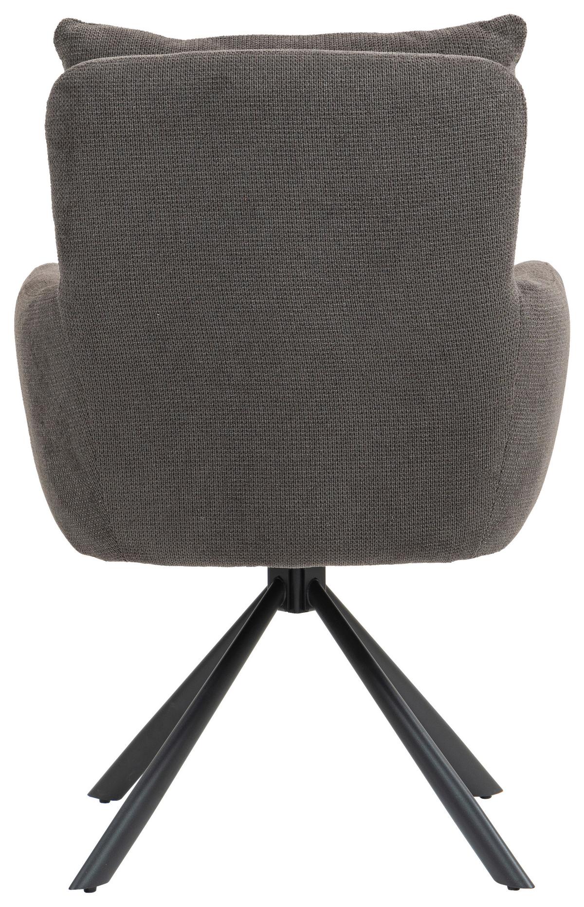 Armlehnstuhl Lina Anthrazit Sitzfl. 180°drehb.,b: 60cm - Dunkelgrau/Anthrazit, KONVENTIONELL, Textil/Metall (60/95/67cm) - MID.YOU