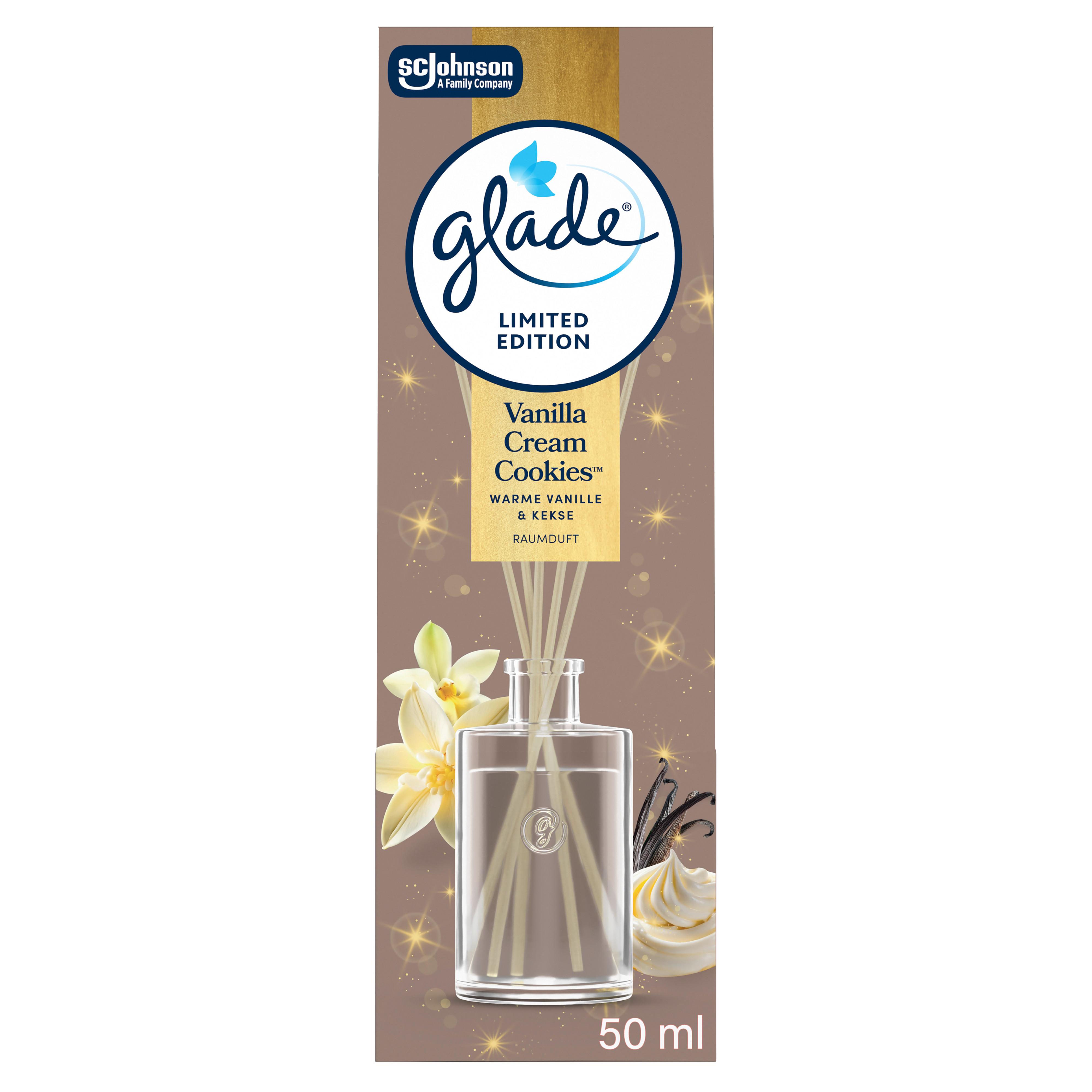 Raumduft Glade Raumduft Vanilla&cookies - Transparent/Ahornfarben, Basics, Karton/Glas (5/20cm) - Glade