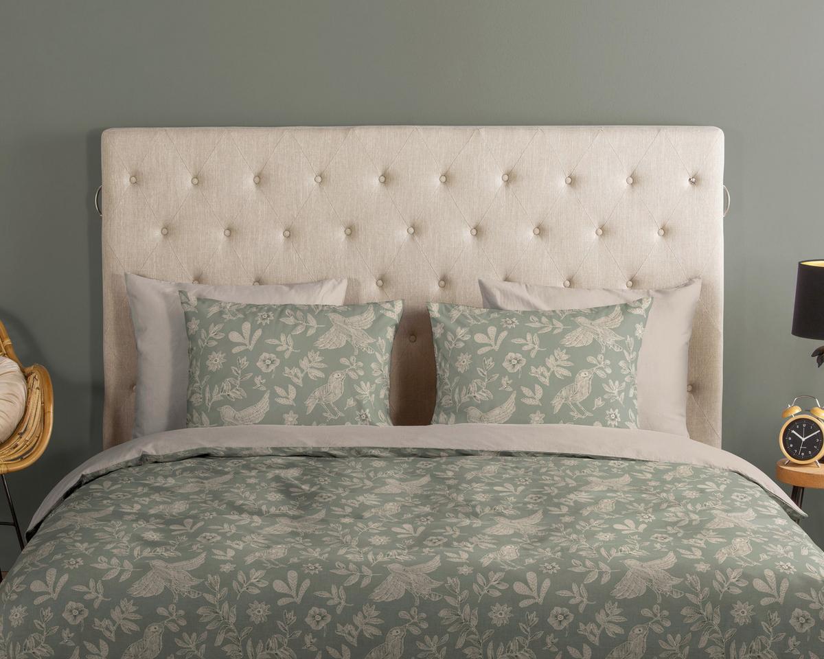 WENDEBETTWÄSCHE ODETTE - Perlmutt/Grün, Basics, Textil (140/200cm)
