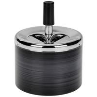 Aschenbecher Edith Metall/ Kunststoff Schwarz Ø 9,5 cm - Schwarz, LIFESTYLE, Kunststoff/Metall (9,5/12cm) - Ondega