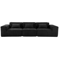 3-Sitzer-Sofa Aventis Schwarz B: 300 cm - Schwarz, Design, Textil (300/70/100cm) - P & B
