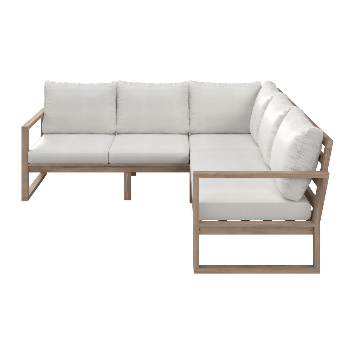 JEDÁLENSKÁ TERASOVÁ SÚPRAVA ANOUK - krémová/sivobiela, Modern, drevo/textil (194/67/71cm) - Bessagi Garden