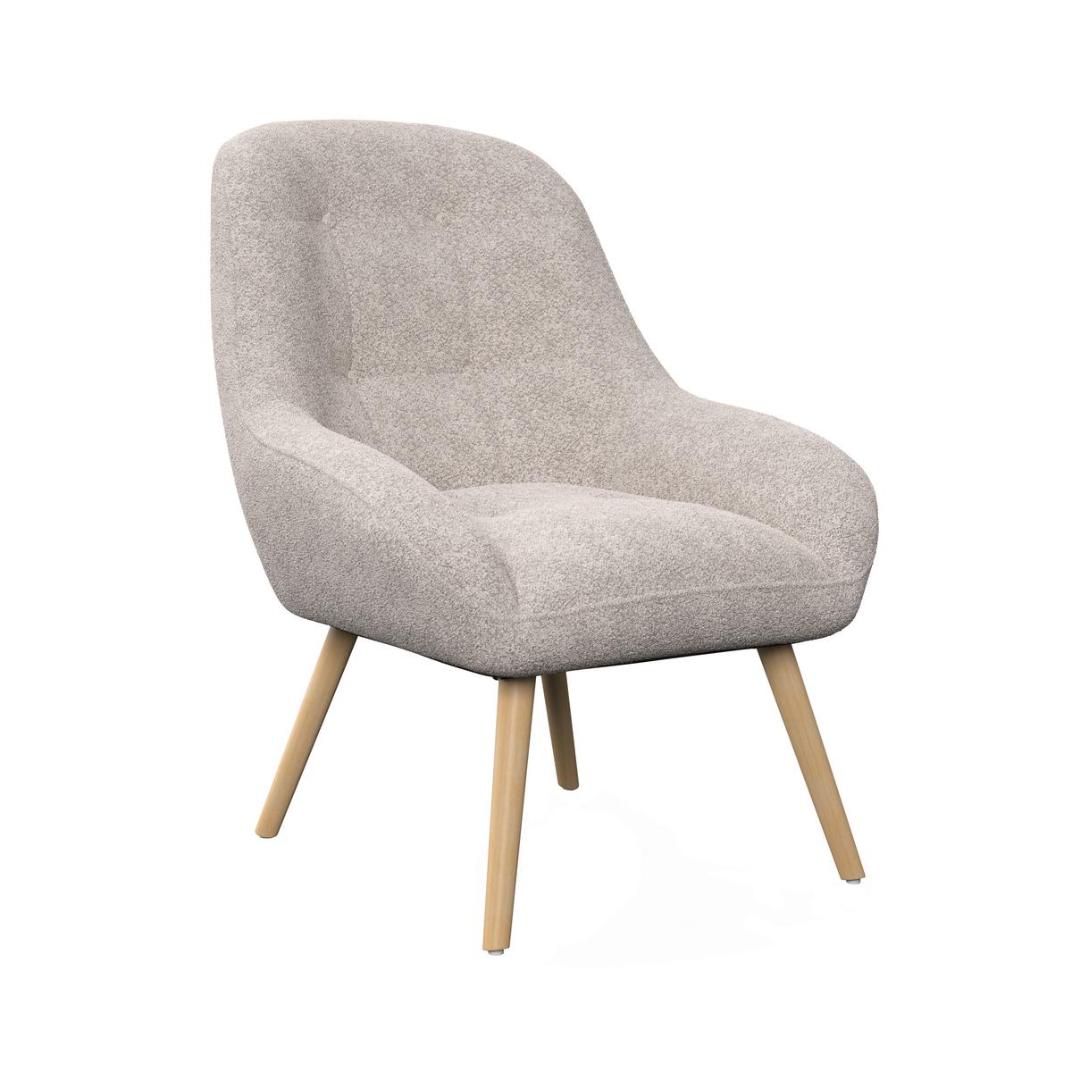 Relaxační křeslo MAXIMILIAN, světle šedá barva - světle šedá/přírodní barvy, Moderní, kov/dřevo (70/93cm) - Bessagi Home