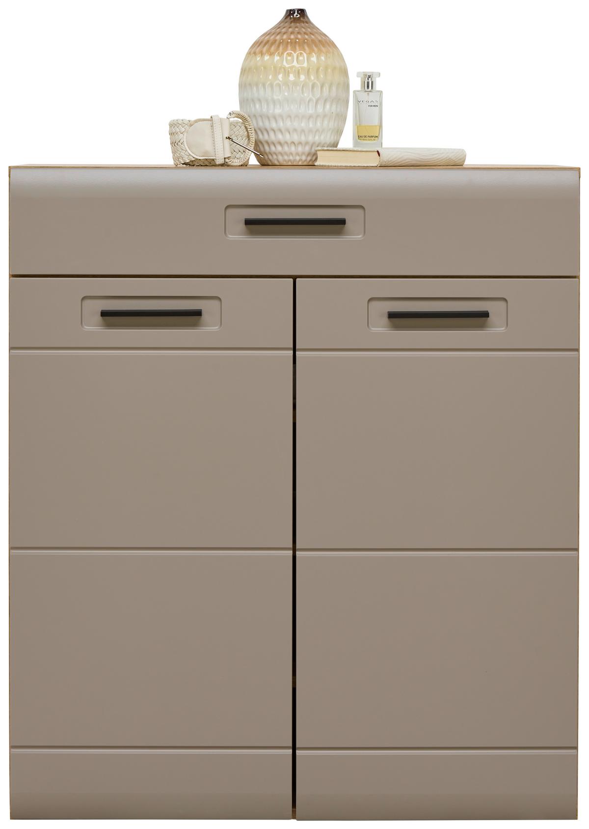 Kommode B: 85 cm Auris Basalt/Eiche Dekor - Eichefarben/Grau, MODERN (85/99,6/37,1cm) - Luca Bessoni