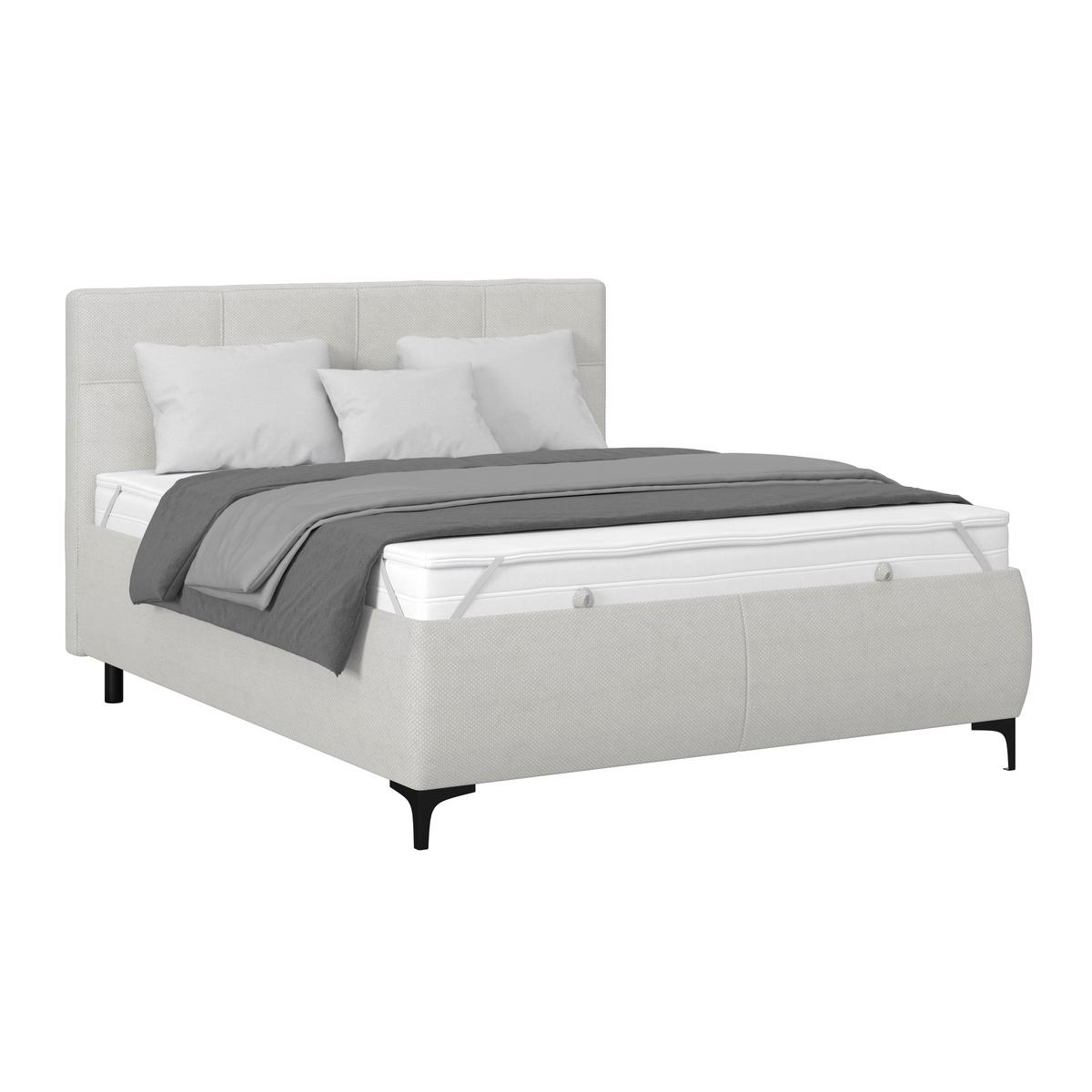 Polsterbett Zeni 140 - Hellgrau/Schwarz, KONVENTIONELL, Holz/Textil (140/200cm)