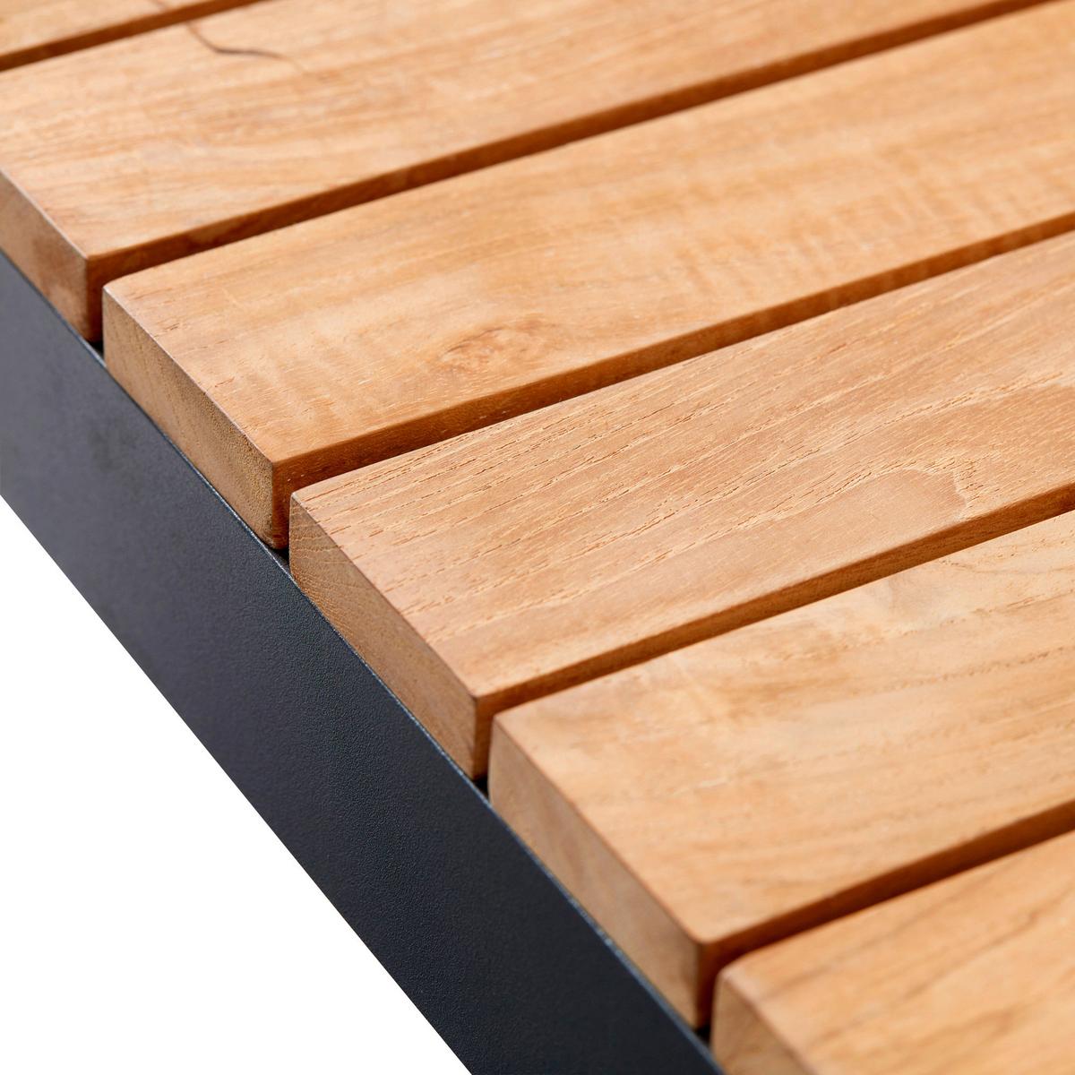 Gartentisch Mood Classic 208x100 cm, Teak/Anthrazit - Anthrazit/Teakfarben, Natur, Holz/Metall (209/100/74cm) - Gardenson