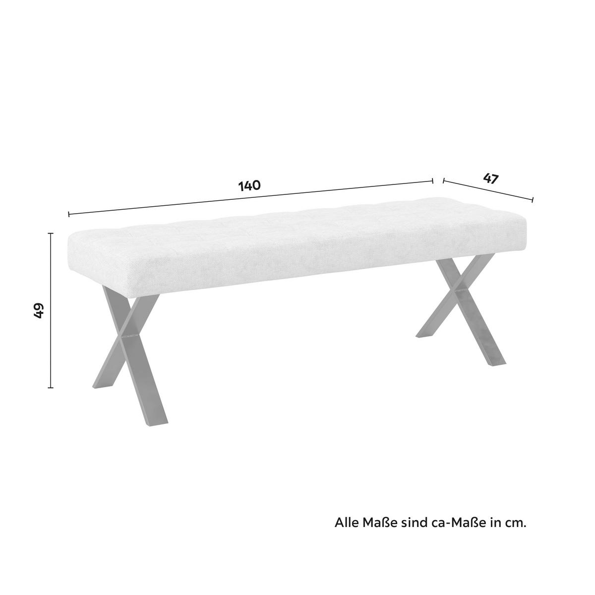 Sedací lavice NOVA - černá/světle šedá, Moderní, kov/dřevo (140/49/47cm) - Bessagi Home