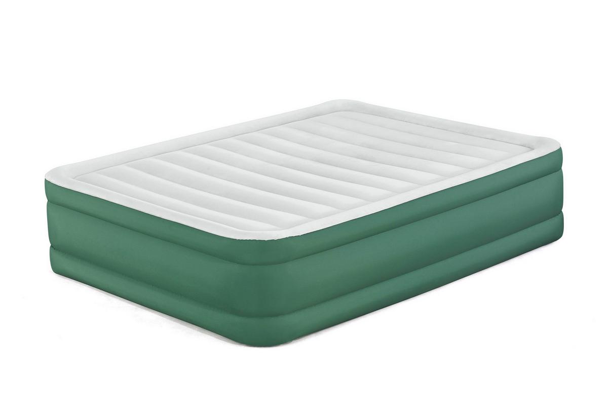 Luftbett Sam 203x152x46 Cm Bis 350kg, Inkl. Pumpe - Dunkelgrün/Grau, KONVENTIONELL, Kunststoff/Metall (203/152/46cm) - Bestway