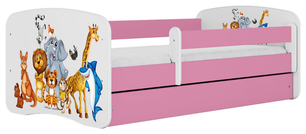 Kinder-/Juniorbett Babydreams inkl. Matratze 80x160 - Pink/Birkefarben, MODERN, Holz/Holzwerkstoff (80/160cm) - MID.YOU