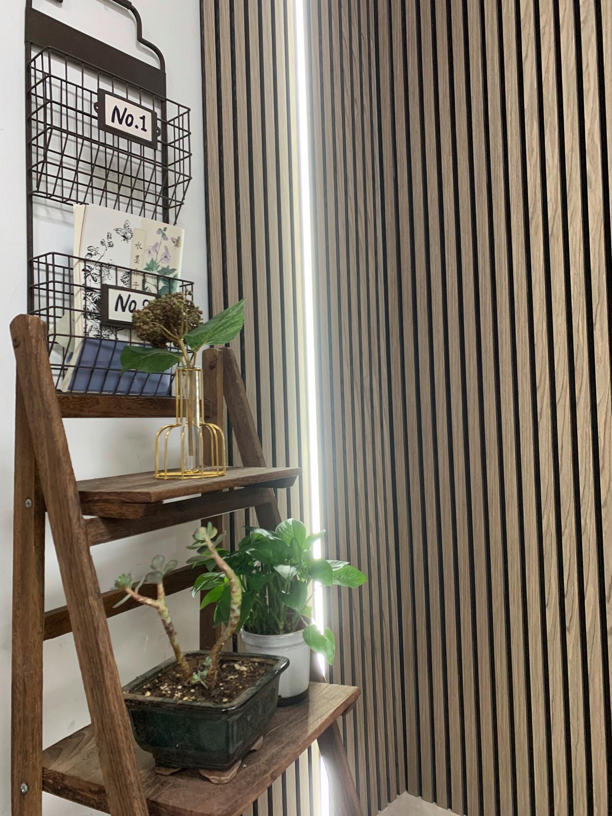 Akustikpaneel 4er Pkg. Lina - Walnussfarben, Trend, Holz/Kunststoff (52/52/2,1cm) - Luca Bessoni