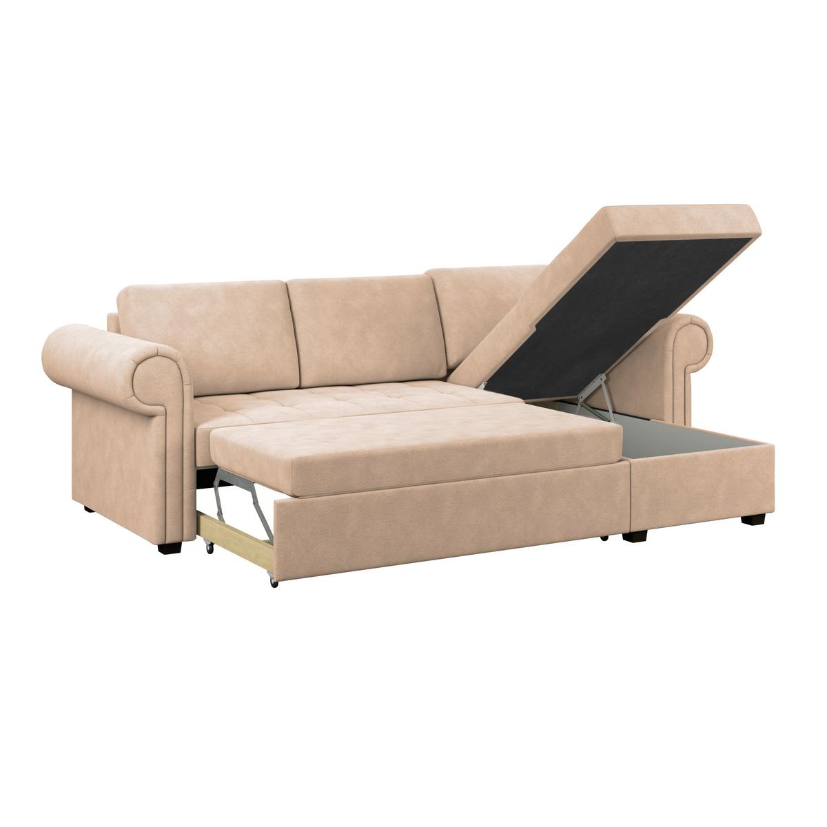 Ecksofa Oslo Beige B: 260 Cm - Beige, ROMANTIK / LANDHAUS, Textil (260/85/155cm) - James Wood