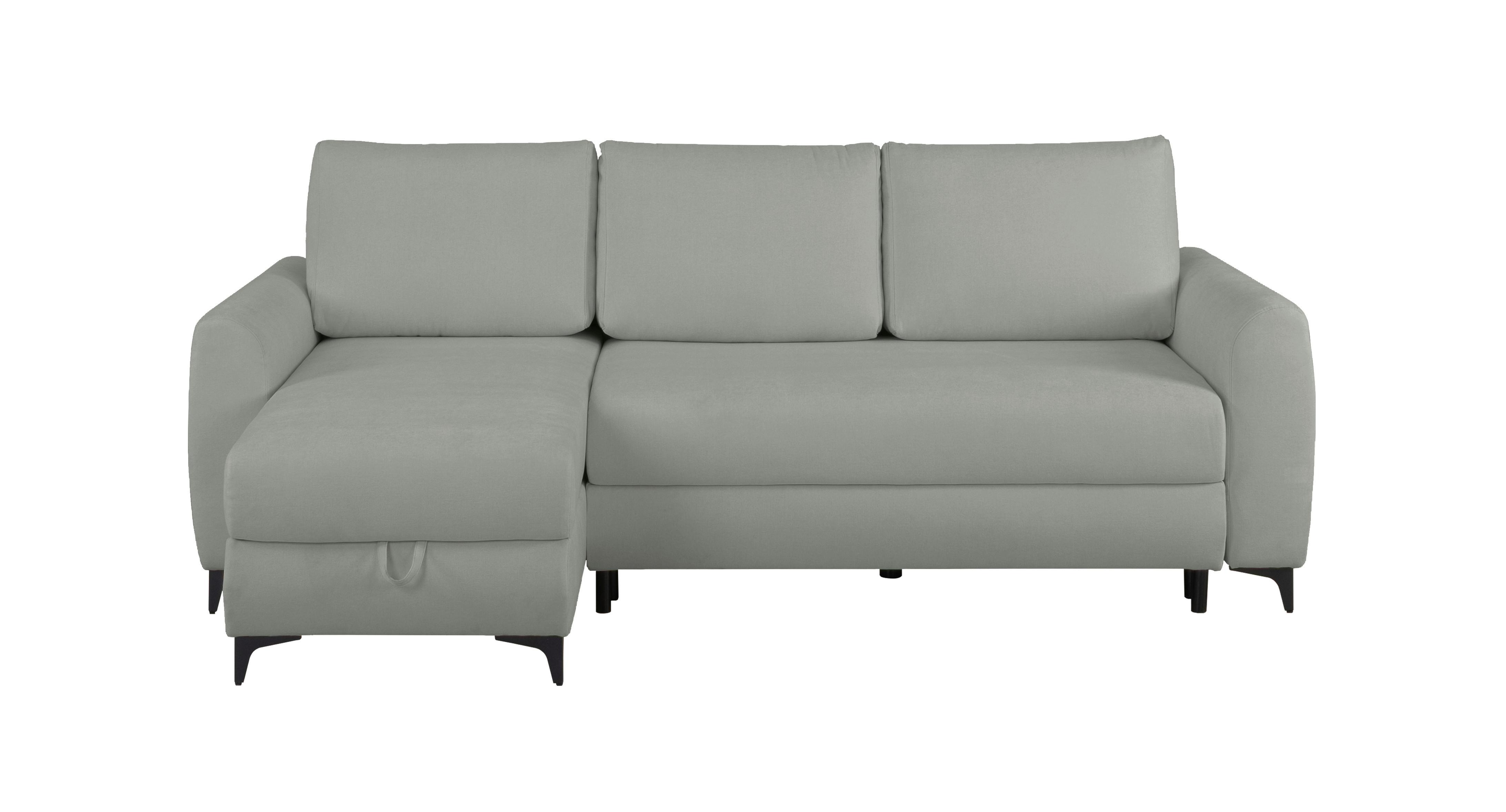 Ecksofa Moli, Dunkelgrau S: 236x148 cm - Dunkelgrau/Schwarz, Design, Textil (236/148cm) - MID.YOU