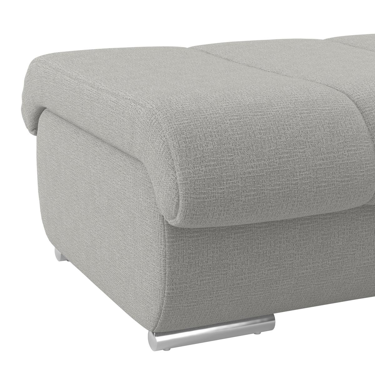 Hocker Multi grau, B: 100cm - Chromfarben/Grau, MODERN, Textil (100/43/80cm) - Luca Bessoni