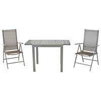 Gartenset Amalfi - Silberfarben/Braun, MODERN, Kunststoff/Metall - Gardenson