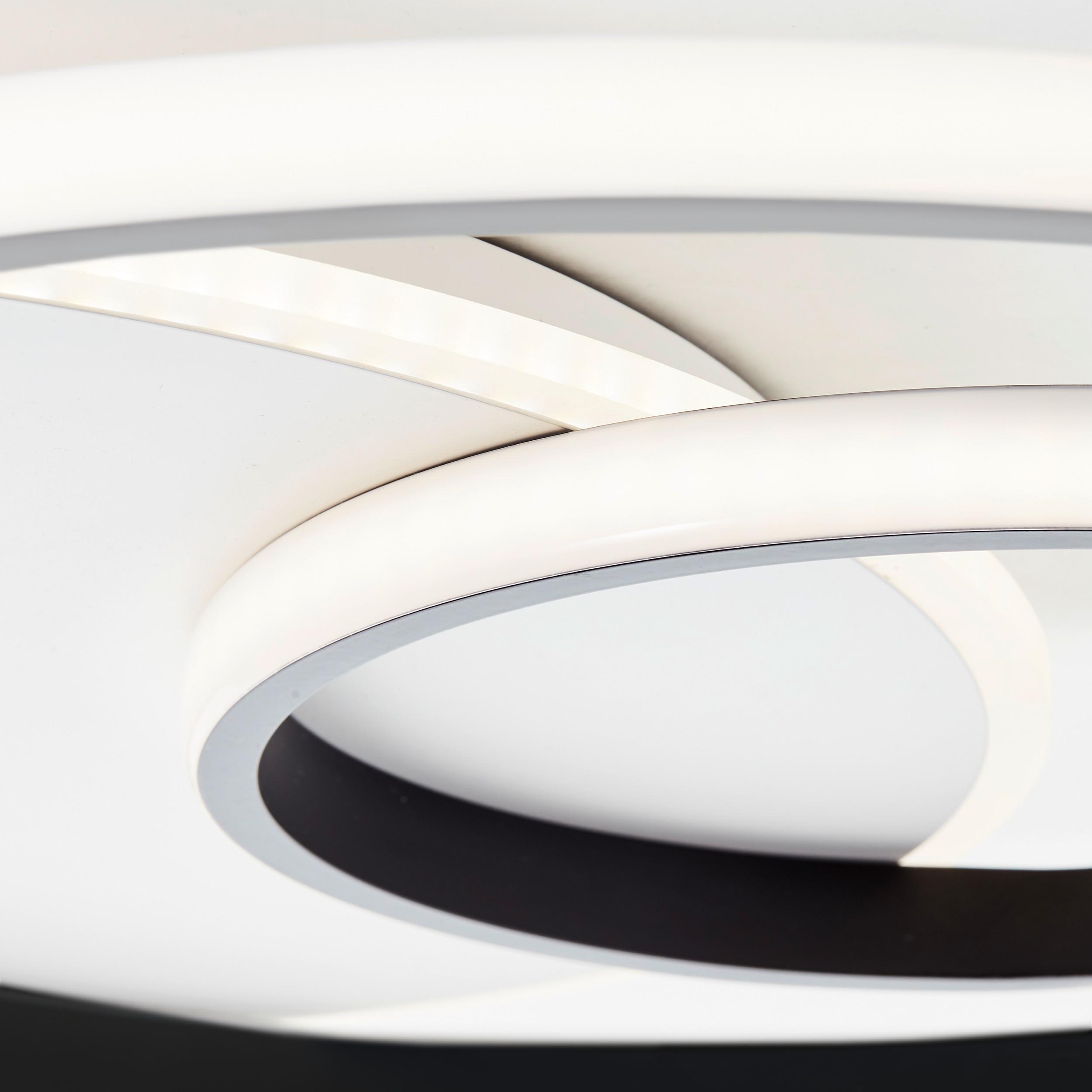 LED-Deckenleuchte Merapi Ø 50,8 cm, 1-Flammig - Schwarz/Weiß, Design, Kunststoff/Metall (50,8/5,6cm) - Brilliant
