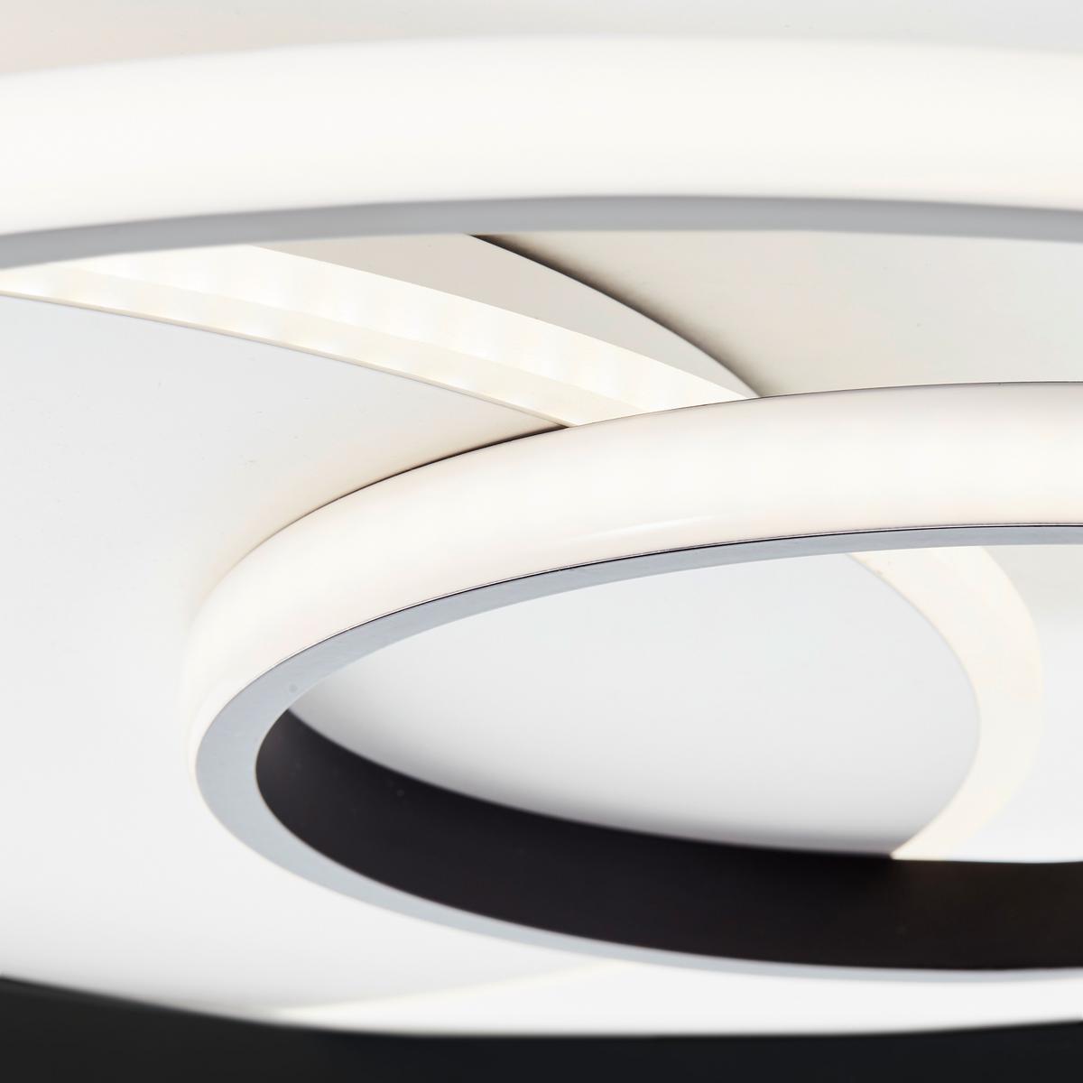 LED-Deckenleuchte Merapi Ø 50,8 cm, 1-Flammig - Schwarz/Weiß, Design, Kunststoff/Metall (50,8/5,6cm) - Brilliant