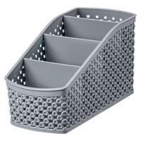 Tisch-Organizer Damond 20 cm Kunststoff Hellgrau 4 Fächer - Grau, Basics, Kunststoff (9,5/19,8/10,6cm) - Luca Bessoni