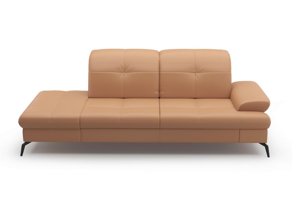 Récamiere Amica E, Cappuccino B: 231 Cm - Schwarz/Cappuccino, KONVENTIONELL, Leder/Textil (231/90/122cm) - Sit & More