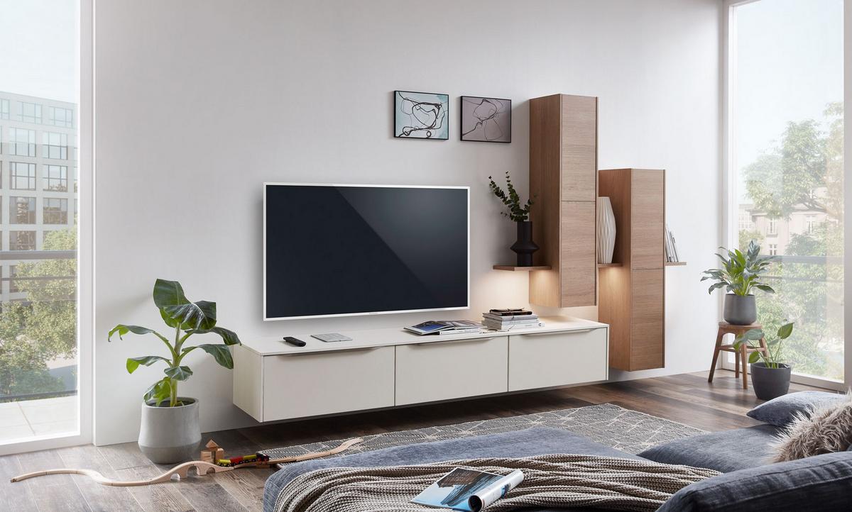 Einbauküche Fontana Frei Planbar Modernes Design - Eichefarben/Creme, MODERN, Holzwerkstoff - Vertico