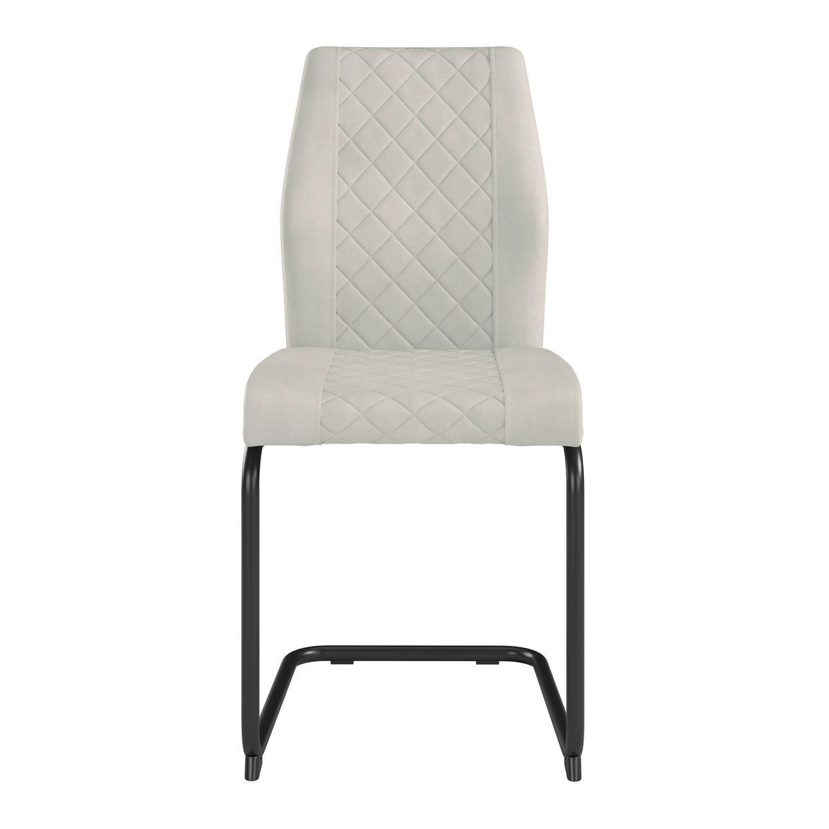 Stuhl Nina Velours Beige, B: 49 Cm - Beige/Schwarz, MODERN, Textil/Metall (49/90/60cm)