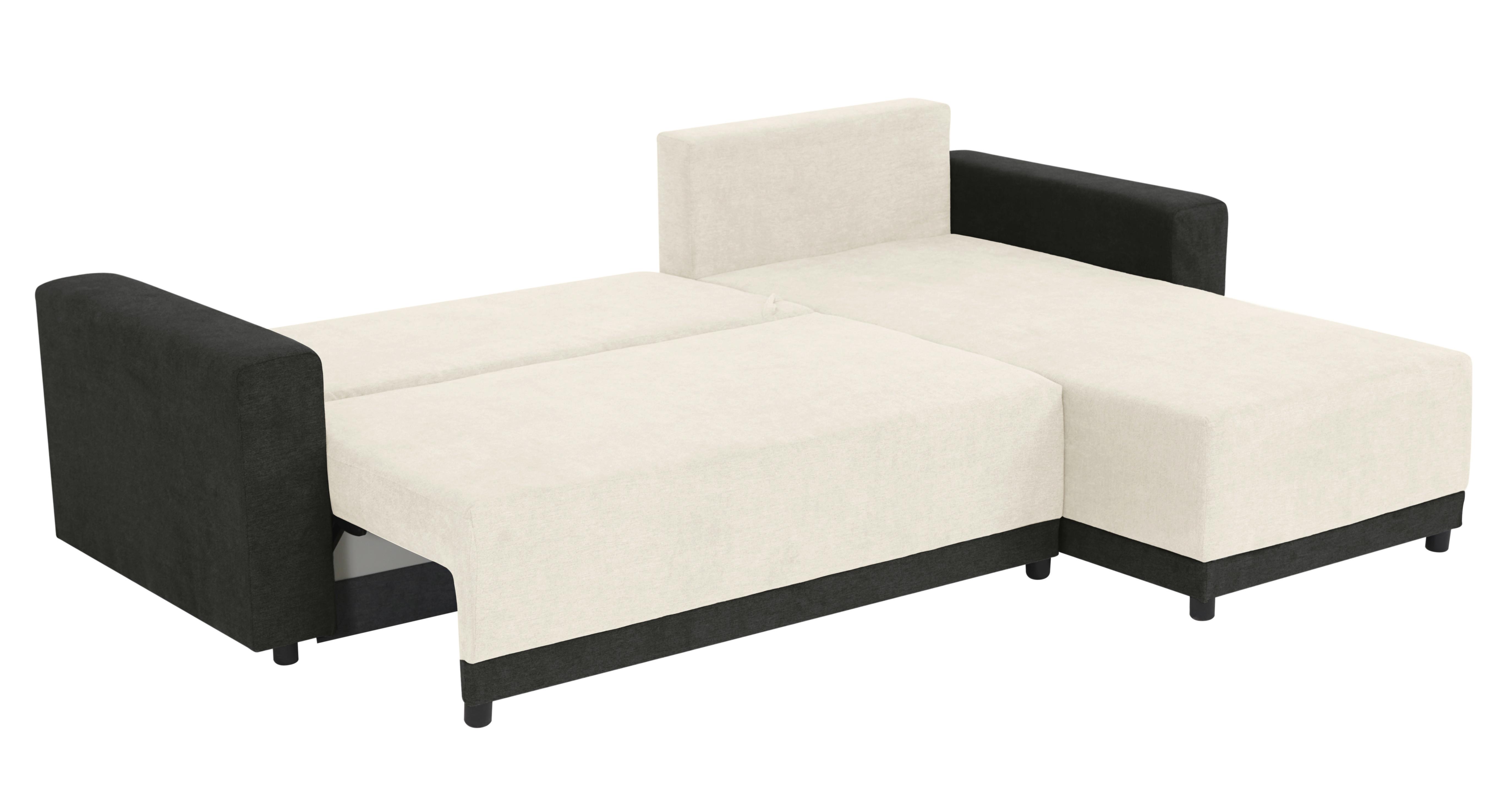 Ecksofa Time Anthrazit, Creme S: 178x248 cm - Anthrazit/Creme, Design, Textil (178/248cm) - MID.YOU