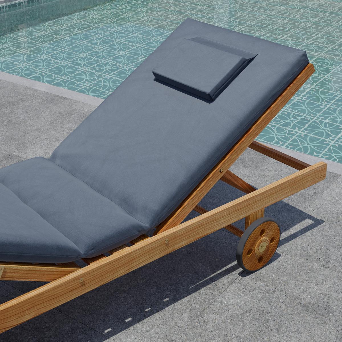 ZAHRADNÍ LEHÁTKO EMMA - tmavě šedá, Moderní, dřevo/textil (201/85/74cm) - Mömax