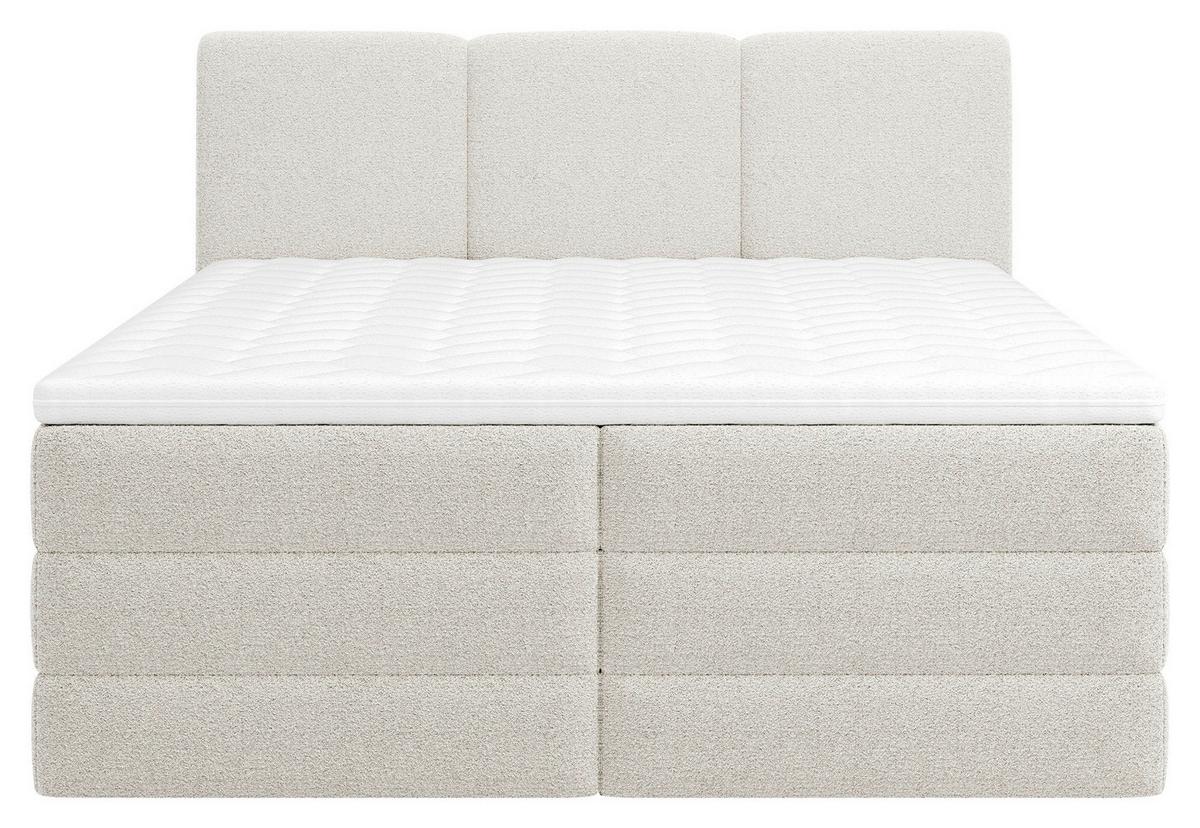 Boxspringbett mit Topper & Bettkasten 180x200 Castel - Schwarz/Weiß, MODERN, Holz/Holzwerkstoff (180/200cm) - MID.YOU