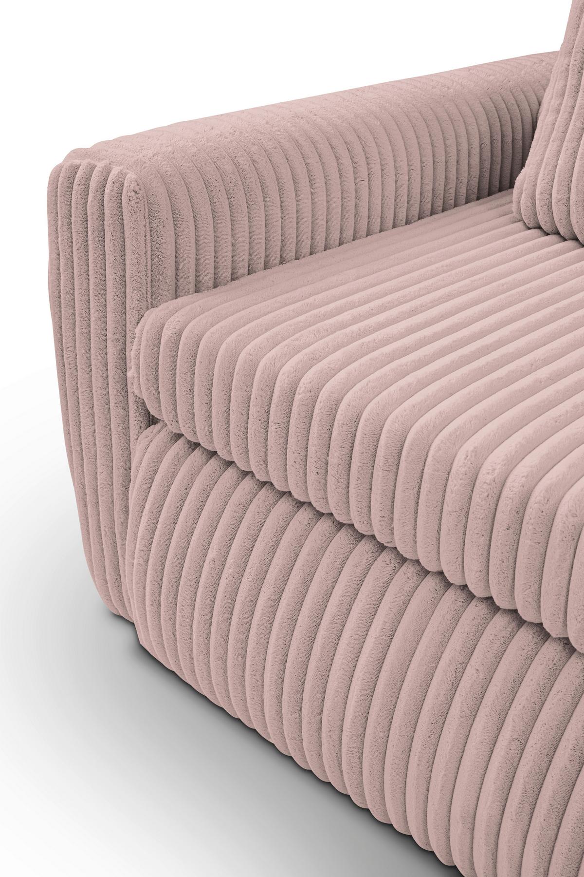 Canapea Extensibila Mevi Rosa B: 240 Cm - Rosa, MODERN (240/72-90/120cm) - Premium Living